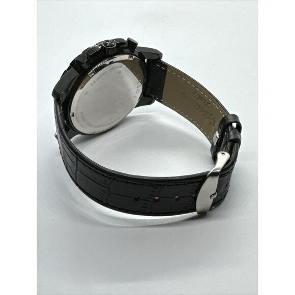 Fossil Dean FS4646 Men Black Leather Analog Dial Quartz Chronograph Watch AEA124 - Picture 8 of 11